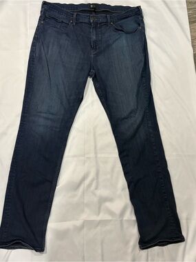 Paige Jeans Mens 38x32 Blue Federal Straight Leg Stretch Dark Wash
